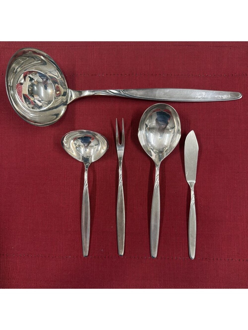 WMF Rom Silverplate 5 Pc Serving Set Soup Gravy Ladles Fork Spoon Butter Knife